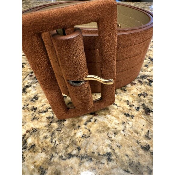 New Express Women’s Belt Brown Gold Color Buttons Size Small / Medium Y2K - Picture 1 of 10